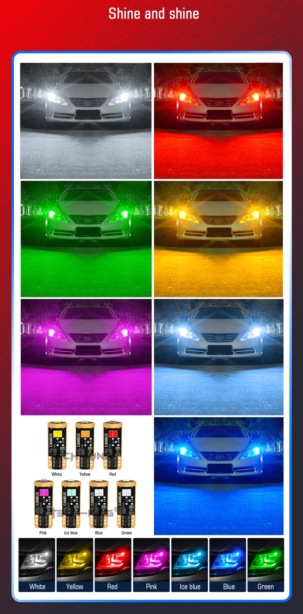 Canbus Automotive T10 LED 194 168 W5W Error-Free Light Bulbs for Hilux Mini Explorer Car License Plate Dome Map 2.5W Power Bulb