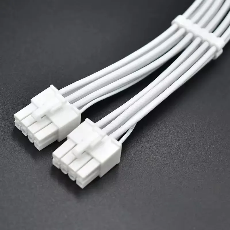 White 16AWG Braided Pattern cable for Corsair Type 4 Modular PCIe