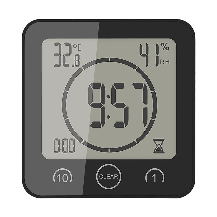 ЖК цифровые часы с сенсорным управлением Измеритель температуры и влажности Многофункциональный Водонепроницаемый Таймер Будильник для кухни ванной