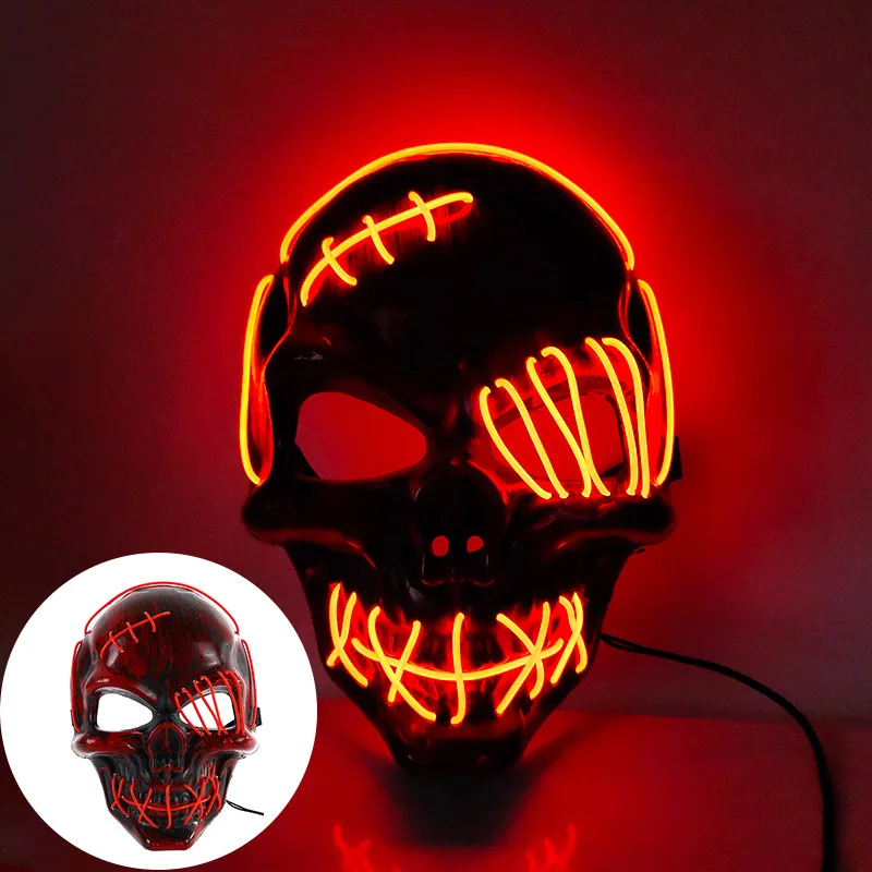 Halloween Scary LED Masks Carnival Rave Masquerade Light up Luminous EL wire Neon Face Mask From m.alibaba.com