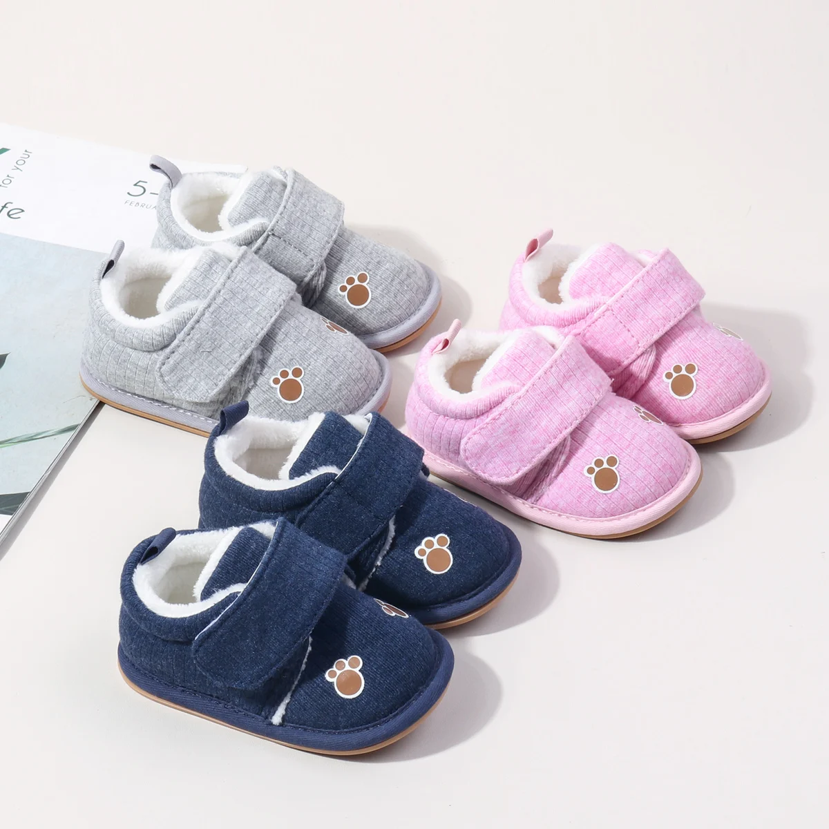 Clearance Winter Simple Casual Style  Baby Cotton Shoes with Plush and TPR Sole Baby Shoes for Boys 2025