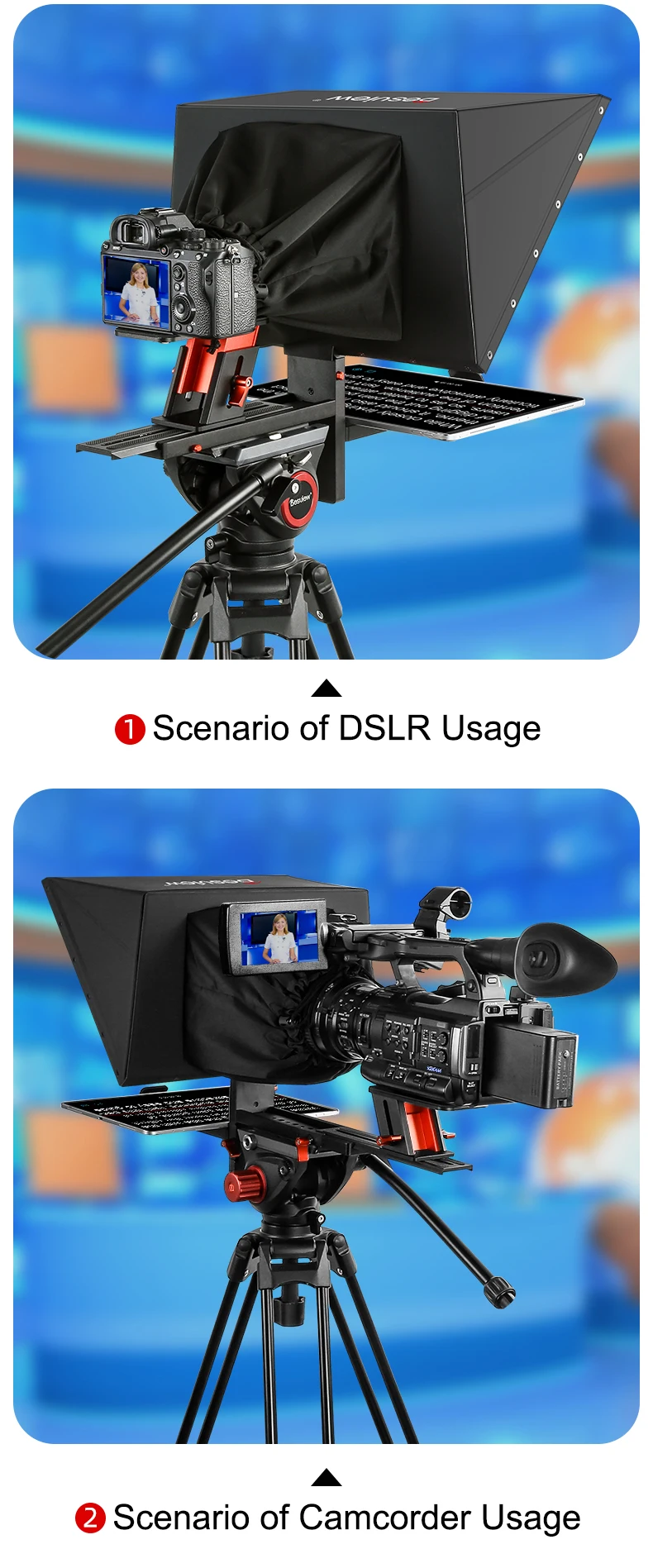 Bestview Tp170 17inch Portable Teleprompter Universal For Dslr Camera