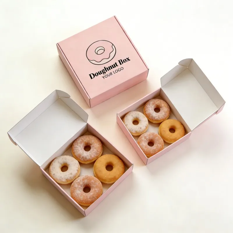 Emballage personnalisé pour boîtes à beignets, impression numérique avec logo, vente en gros, haute qualité