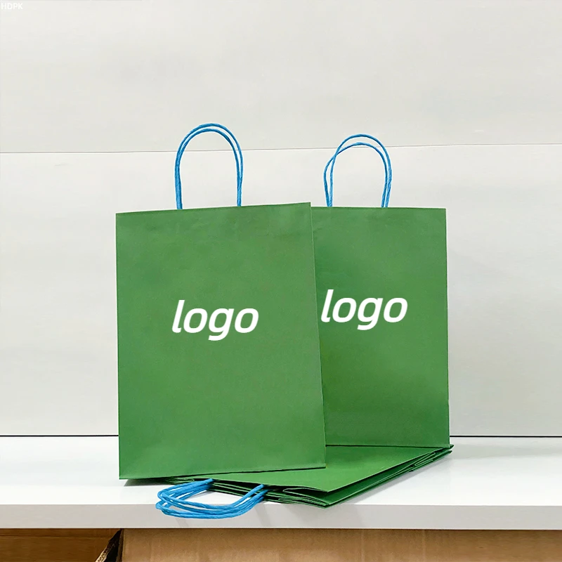 Personalized Green Branded Paper Bag With Your Own Logo Hdpk Saco De ...