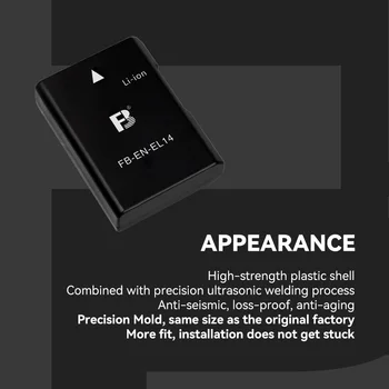 FB EN-EL14 Li-ion Battery 7.4V 930mAh EN-EL14 Camera Battery for Nikon P7800 P7100 D3400 D5500 D5300 D5200 detail image