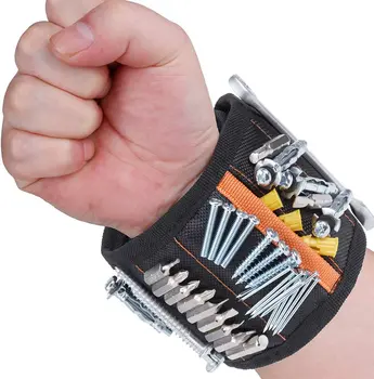 Magnetic Wristband with 15 Powerful Magnets Magnetic Tool Wristband Tool Belt for Holding Tools,Screws, Nails, Bolts, DIY