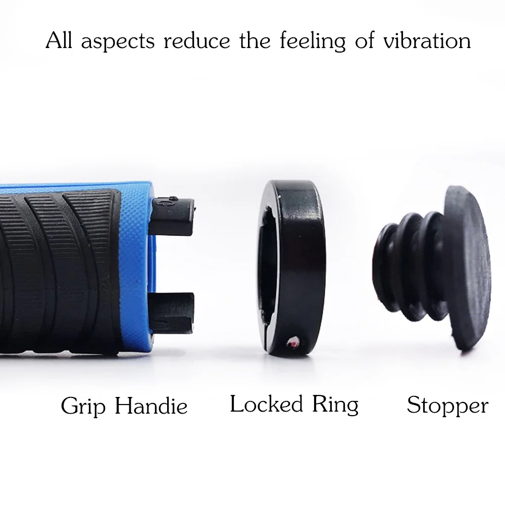 Manopole Bici ROCKBROS Lock-on Gomma E Alluminio Nere, Diametro 22.2 Mm, Nuove