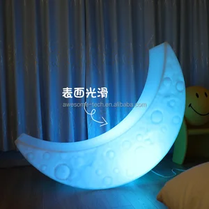 Smart Home Modern Moon Chair with Remote Control LED Waterproof Swing and Gentle Glow for Balcony Bedroom & Backyard Decor