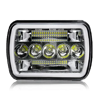 Rectangular Universal 5x7 7x6 Led Headlights Compatible with Chero-kee XJ W-rangler YJ H6054 GMC Hi/low Beam Truck Accessories