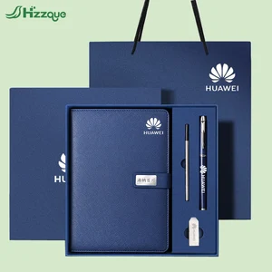 Wholesale Promotional Luxury Gifts Item Notebook A5 Leather Journal Refillable Luxury Diary Business Corporate Gift Set With Pen