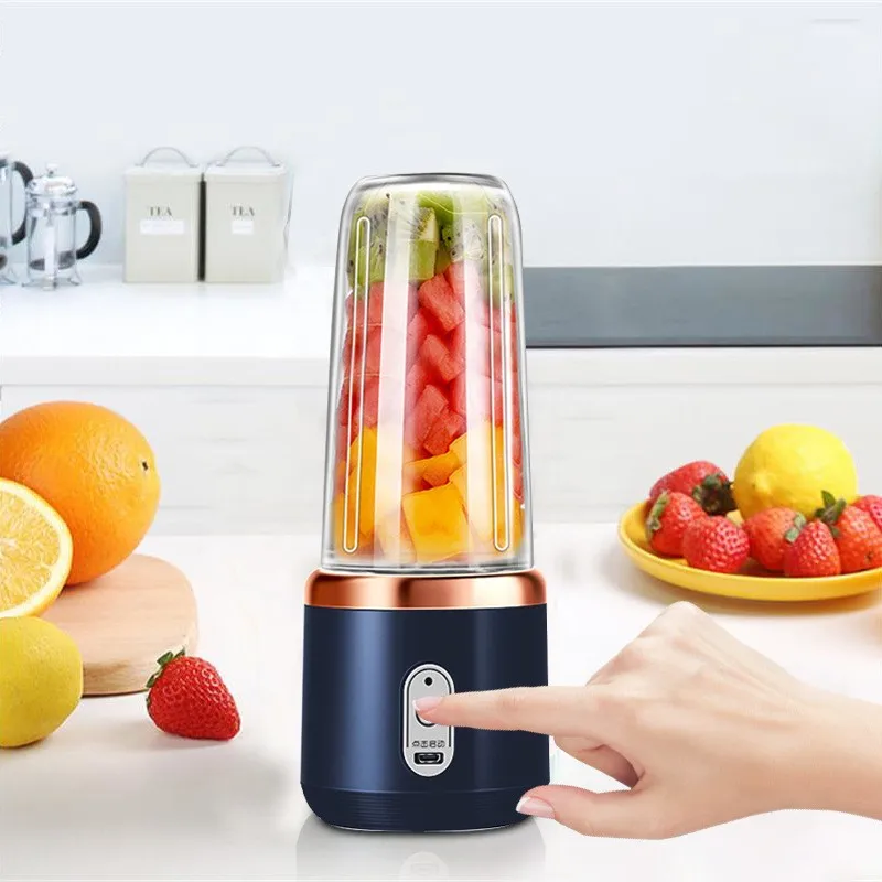 Multifunction USB Rechargeable Blender Fruit Juicer 400ML 40W Portable Juicer With Bottle and Lid