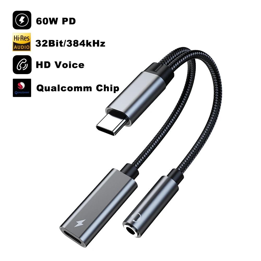 Adaptateur USB-C Vers Jack 3.5mm - Câble Audio Blanc, Neuf, Pour Smartphone Récent