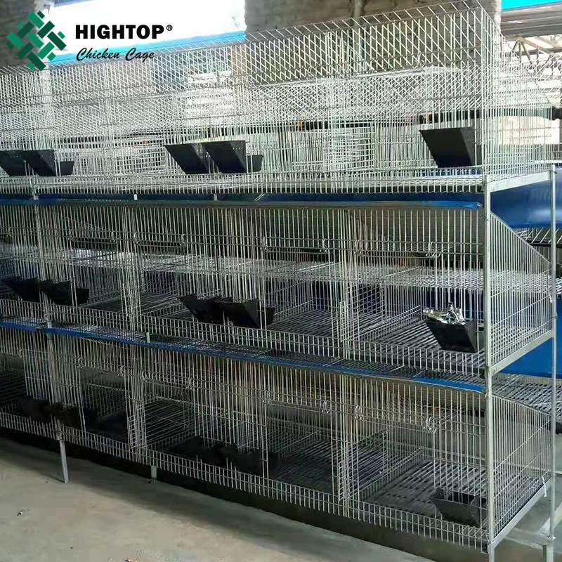 Three Layer Nine Position 2X2 Galvanized Welded Wire Mesh Rabbit Cage With Pull Out Tray