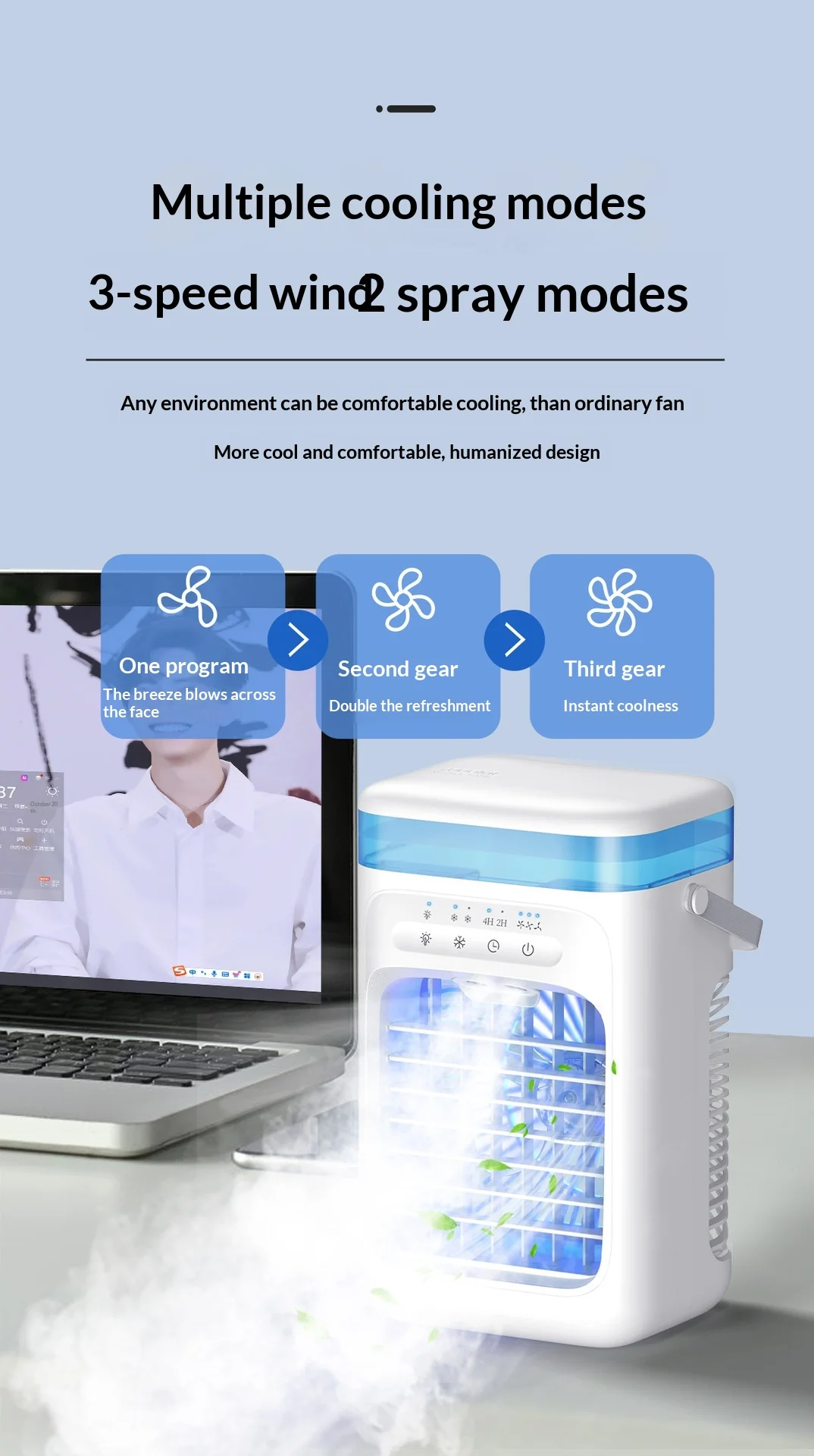 Portable Evaporative Air Cooler Usb Desktop Mist Fan Personal_voghion.com
