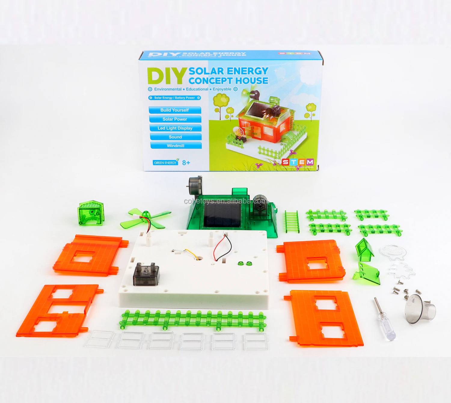 Детская пластиковая игрушка для дома на солнечной батарее с подсветкой и