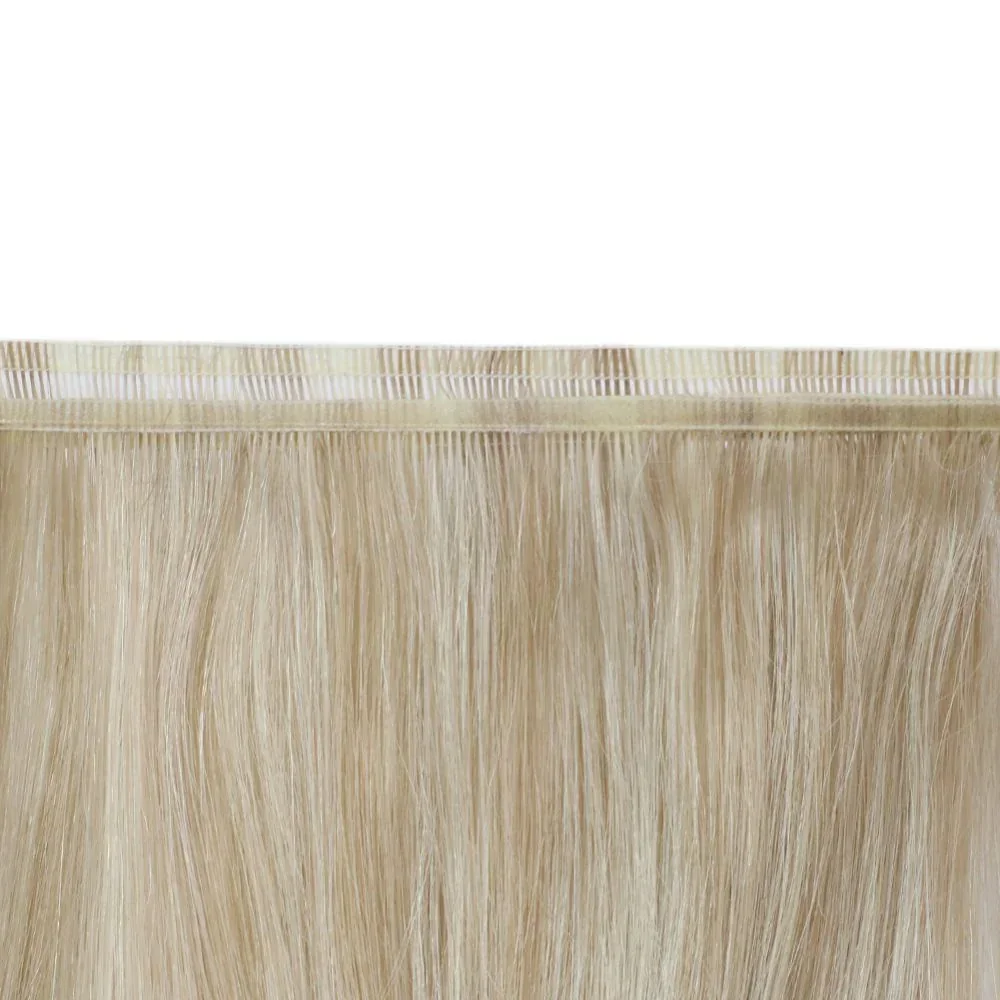 LaaVoo Virgin Flat Silk Weft Haarverlängerung, brasilianisches Haar, nahtlos, zum Einnähen, Bündel_voghion.com