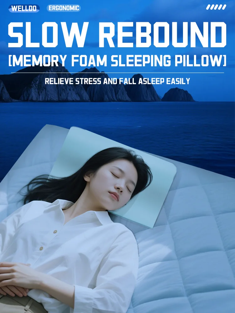 Ergonomic Orthopedic Memory Foam Pillow Modern Premium Contour Cervical for Neck Solid Pattern Manufacturer Wholesale
