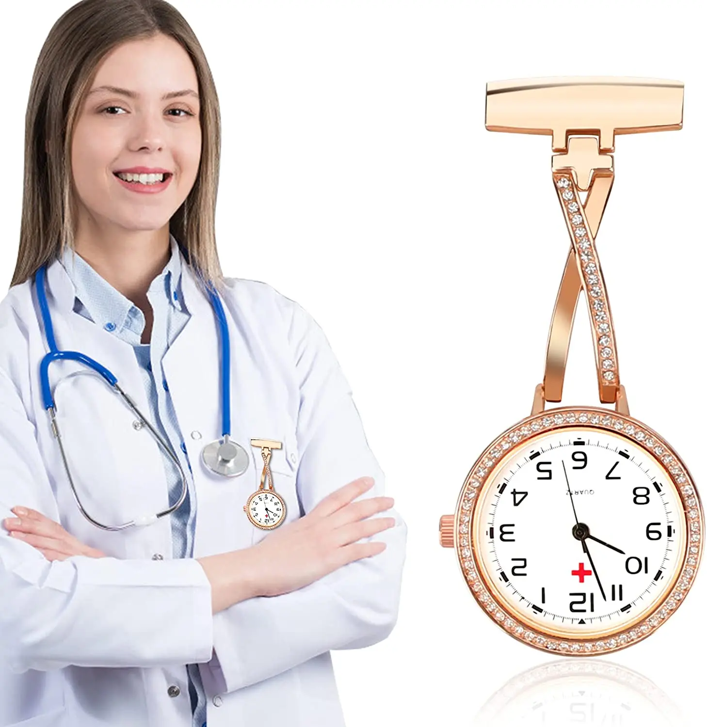 WYGICOO Reloj De Enfermera Krankenschwester Uhr Custom Doctor FOB Diamond Medical Breast Nurses Watch For Nurse Quartz Pocket