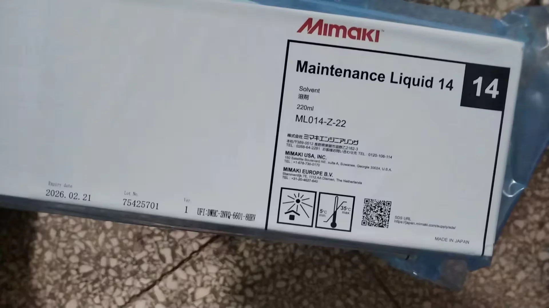 MIMAKI Maintenance Liquid ML014-Z-22 for Inkjet Printers