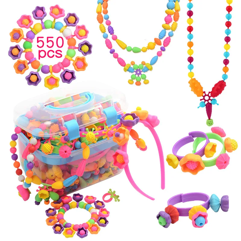 Colorations 1000+ snap pop beads for girls toys - kids jewelry making kit  pop-bead art