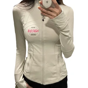 Wholesale Custom Women Long Sleeve Yoga Shirt Breathable Zippered Gym Fitness Sports Coat Yoga Gym Workouts Training Jackets