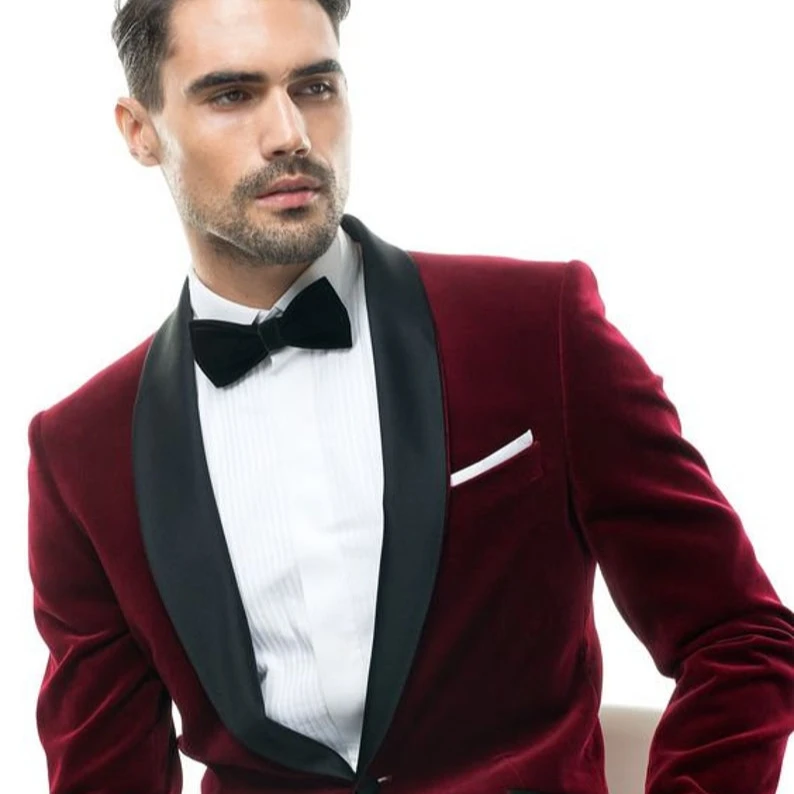 Custom Made New Fashion  Slim Fit for Man Blazer Single Button Wine RED  Business Men Suit 3Pieces