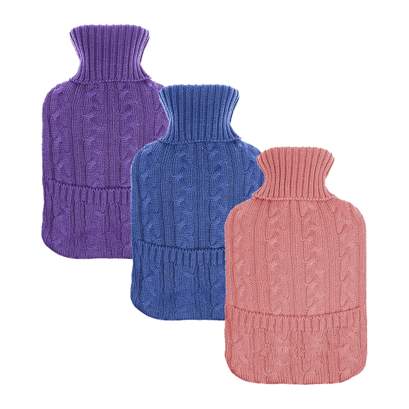 product-750-750 popular hot-water bottle knitted cover rubber hot water bag hand warmer for girls