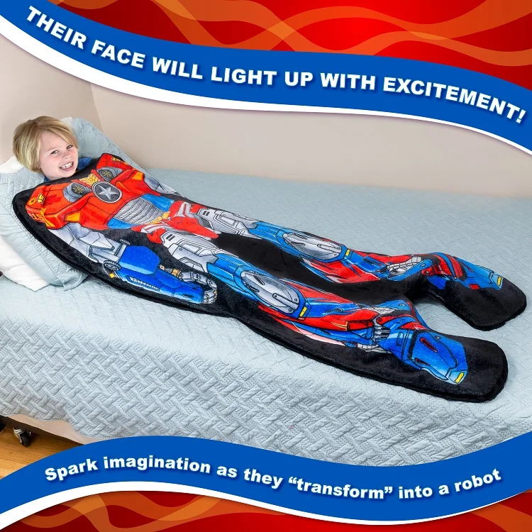 Commander Robot Cozy Fleece Wearable Blanket for Kids Bedding and Pajamas Kids' Gifts Comfortable Robot Toys Blanket