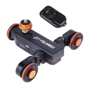 YELANGU L4X Mini Motorized Electric Track Slider Motor Dolly Truck Car for Camera Camcorder DV Cameras Truck Cars