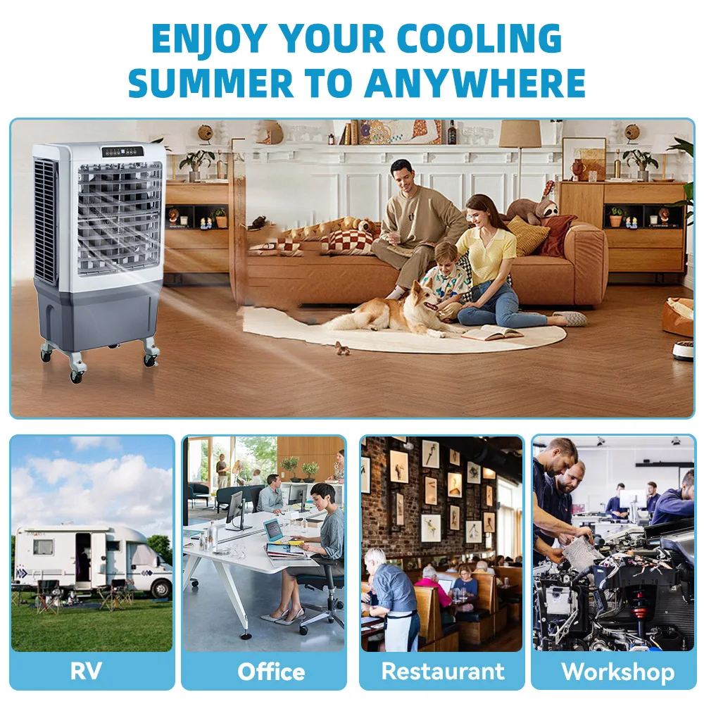 Multi Function Mobile Industrial Spot Coolers Large Portable Air Conditioner Evaporative Evaporator Outdoors Air Cooler Fan CB
