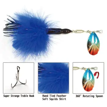 CHEERY Spinner Bait 29g 20cm Popular High Quality China Customize Musky Pike Fishing Feather Metal Feather Hook Treble Hook – Metal Jig – view 3