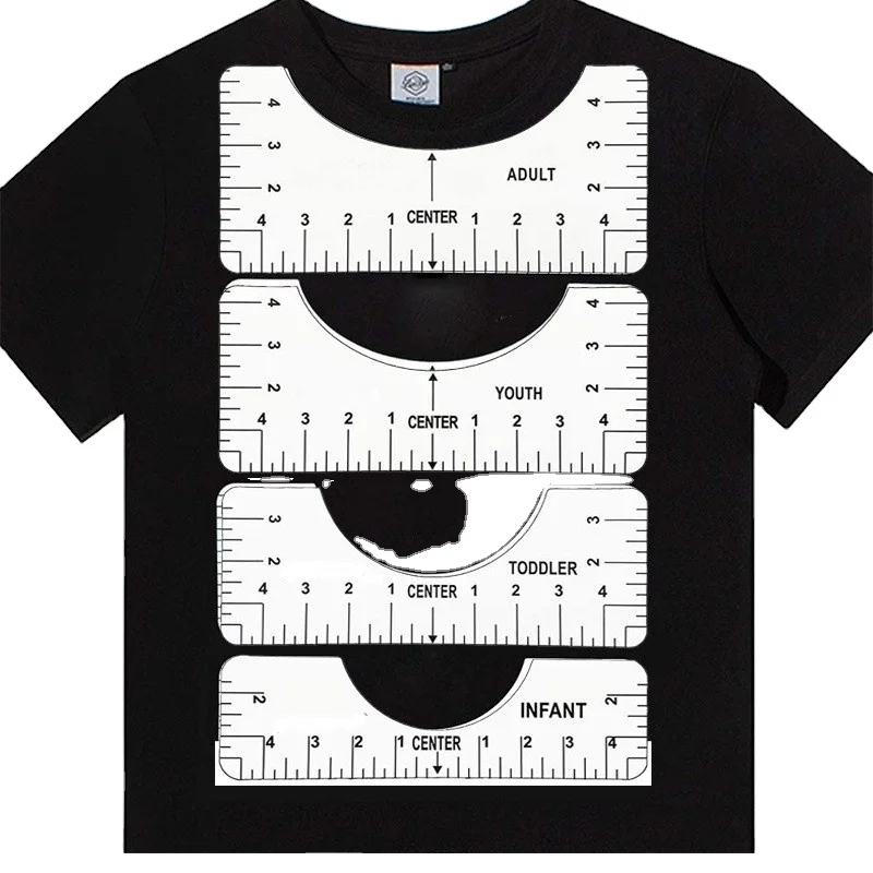 Линейка для футболок, 4 шт., инструмент для выравнивания для винила, Htv, теплопередачи винила