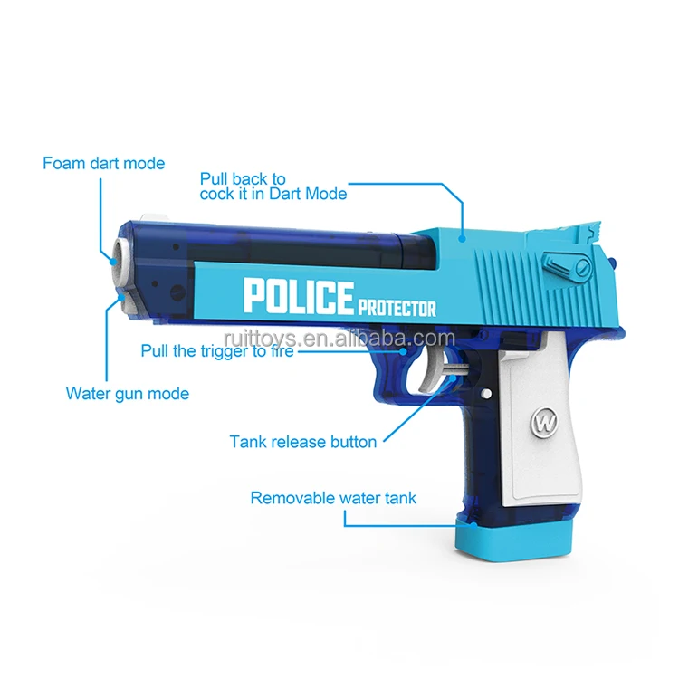 Pistolet plastique 3 fléchettes - Arme police