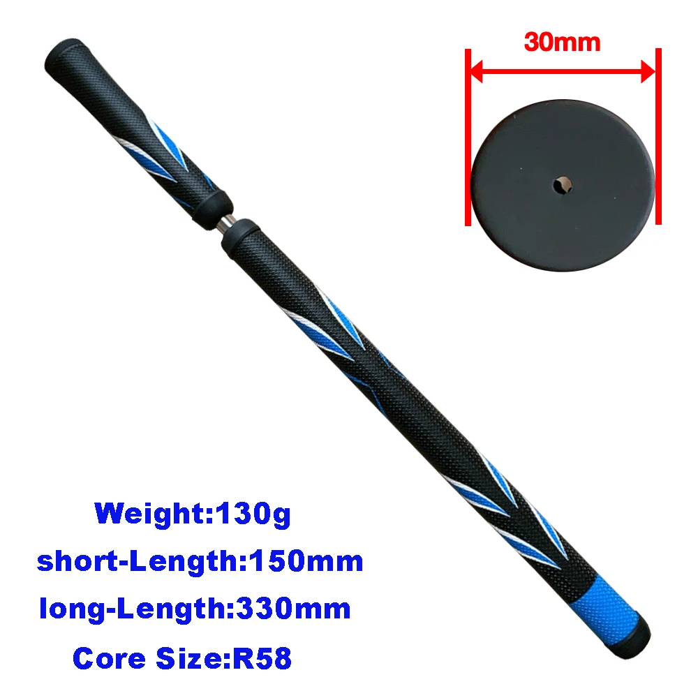 MG Golf Poignée De Putter Belly 2 Pièces – Noir, Surface Lisse, 21 5/8”, 181g