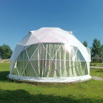 2024 Hot Selling European Style Four Season Wild Camping Glamping Geodesic Dome Tent with Decoration for Airbnb Retreat Hotel