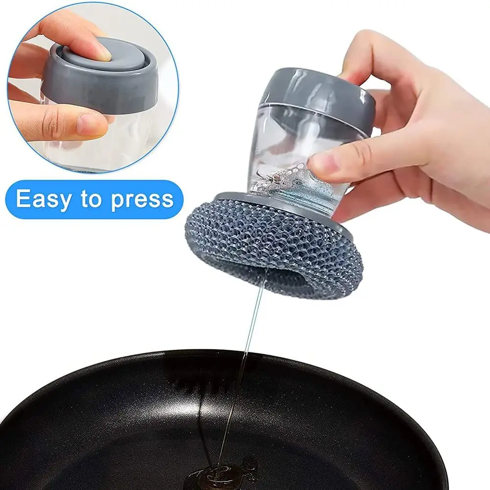 1pc Dish Brush With Soap Dispenser, Soap Dispensing Palm Brush