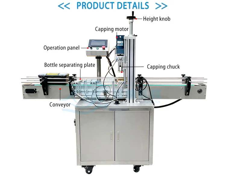 Fully Automatic Plastic Glass Bottle Cans Jar Screwing Capping Sealing ...