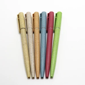 Promotional Plastic Slim Cheap Hotel Ball  Pen Twist Action Eco Friendly Wheat Straw Ball Pen