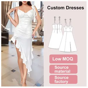 Custom Dresses Factory Wholesale Women Clothing Elegant Sleeveless Dress Summer Casual Bodycon Party Gown Bulk Ladies Apparel