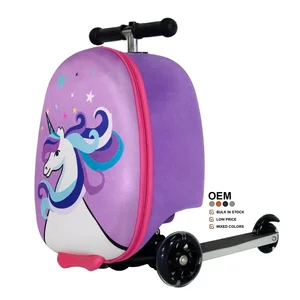 Luggage Kids EVA Hot Sale Costom Hardshell Design 3D Trolley Children Suitcase Luggage Scooter