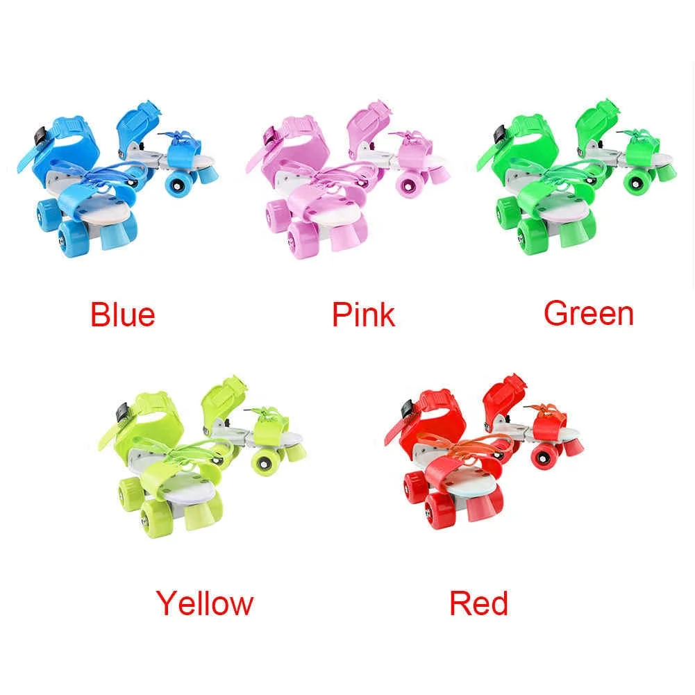 Four Wheel Roller Adjustable Non Slip Wear Resistant Fixed Portable Children Double Row Outdoor Kids Skate Shoes
