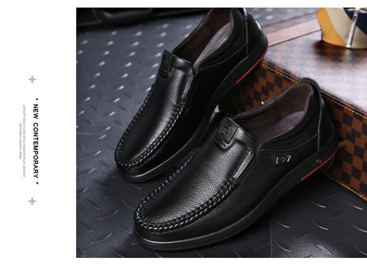 2021 Newly Men's Genuine Leather Shoes Size 38-47 Head Leather Soft ...