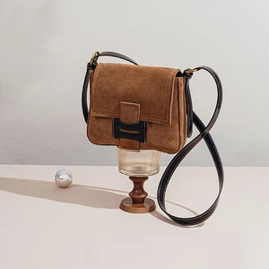 Vintage Causal Vegan Leather Women Shoulder Bag Suede Envelope Real Vegan Leather Lady Underarm Bag