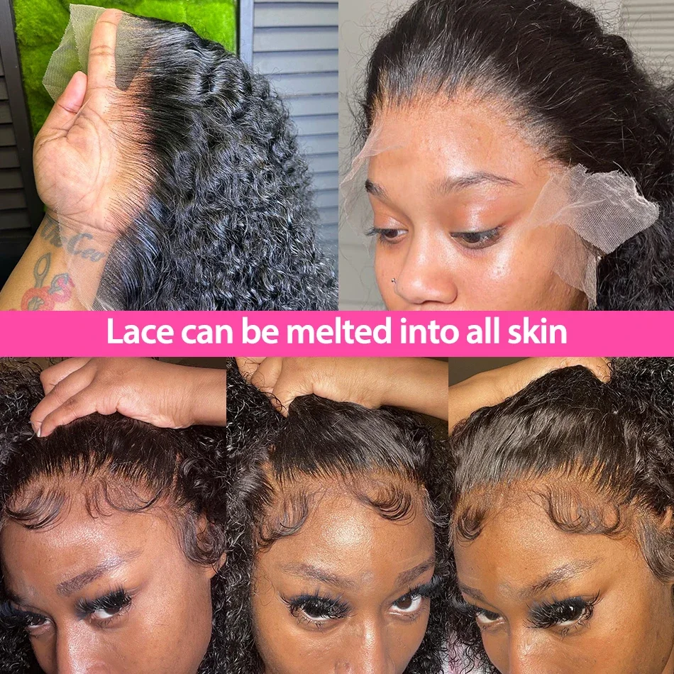Deep Wave Verschluss Perücke Kurzer Bob Lace Frontal Echthaar Babyhaar Wasserwellen Perücken_voghion.com