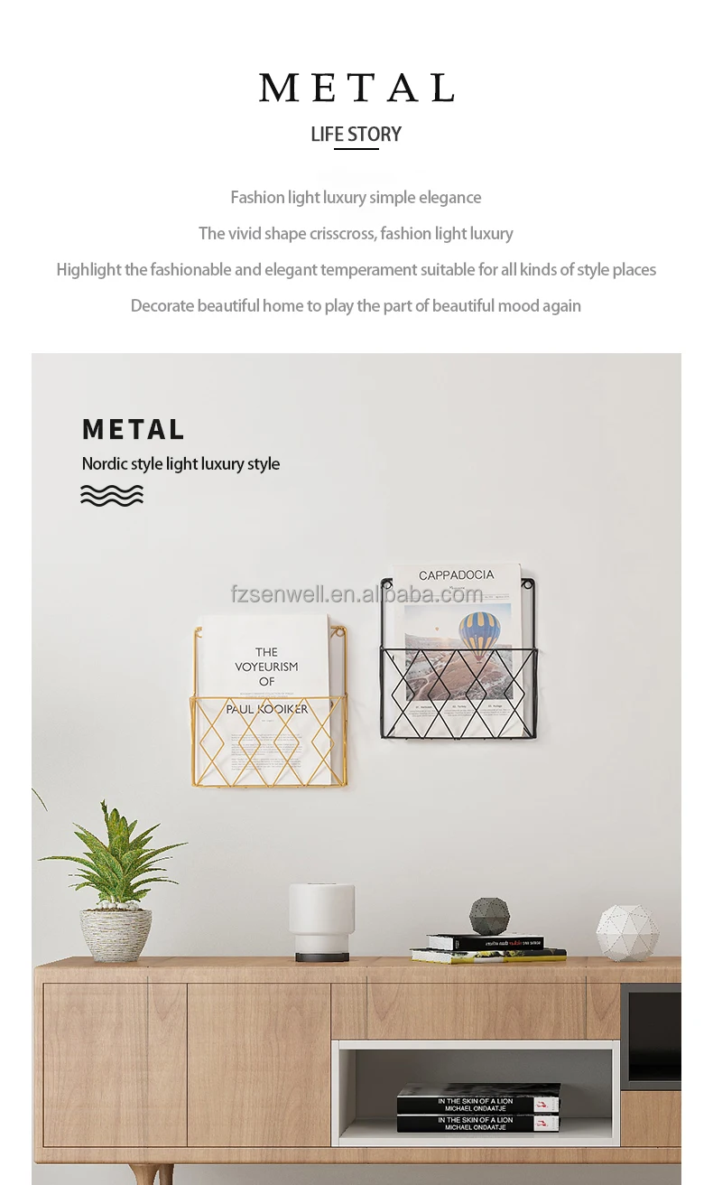 Pastoral Loft Wall Hanging Wooden Storage Rack / Display Rack