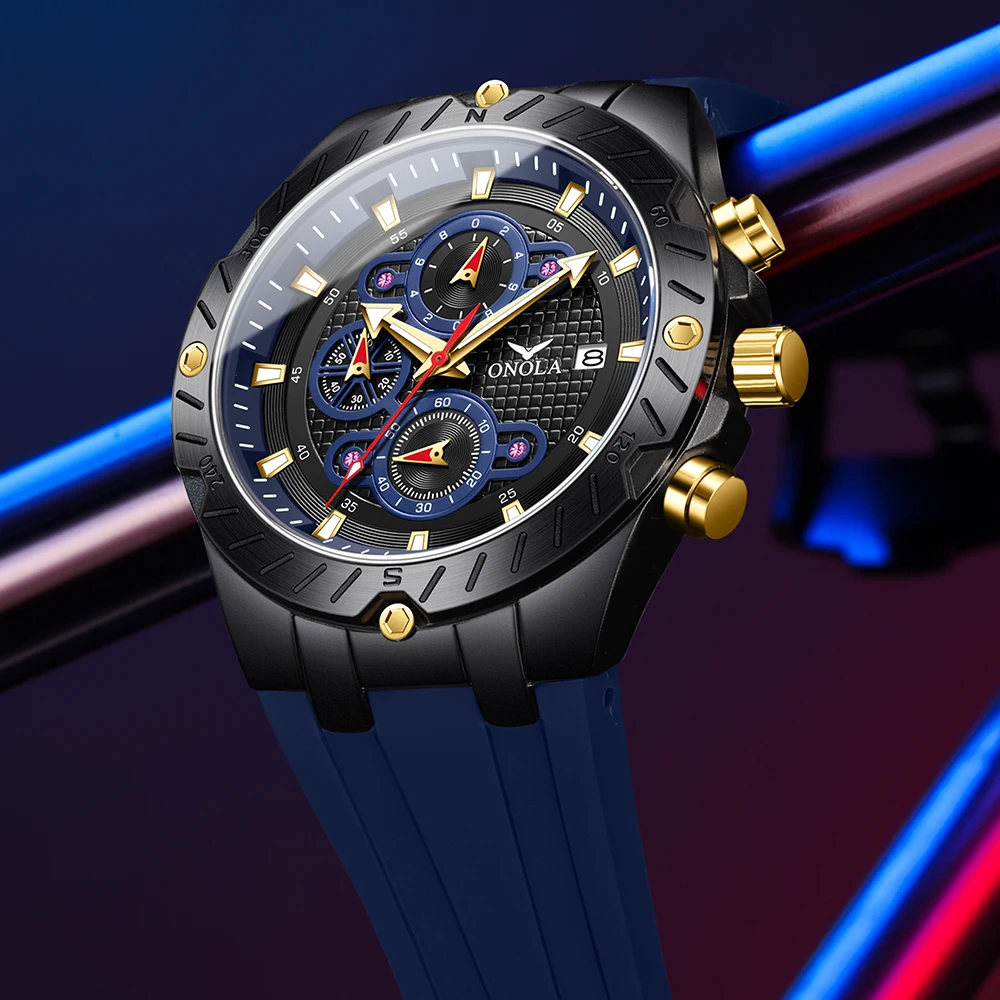 ONOLA Brand Quartz Chronograph Watch Top Men's Sport Watch