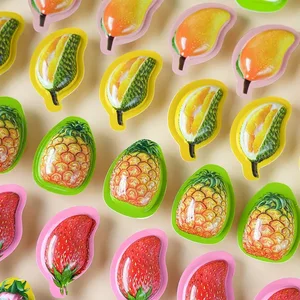 4D Kosher Halal Certified Fruit Jelly Gummy Snacks Fruity Assorted Durian Mango Juice Bulk Coated Assorted Fruit Snacks