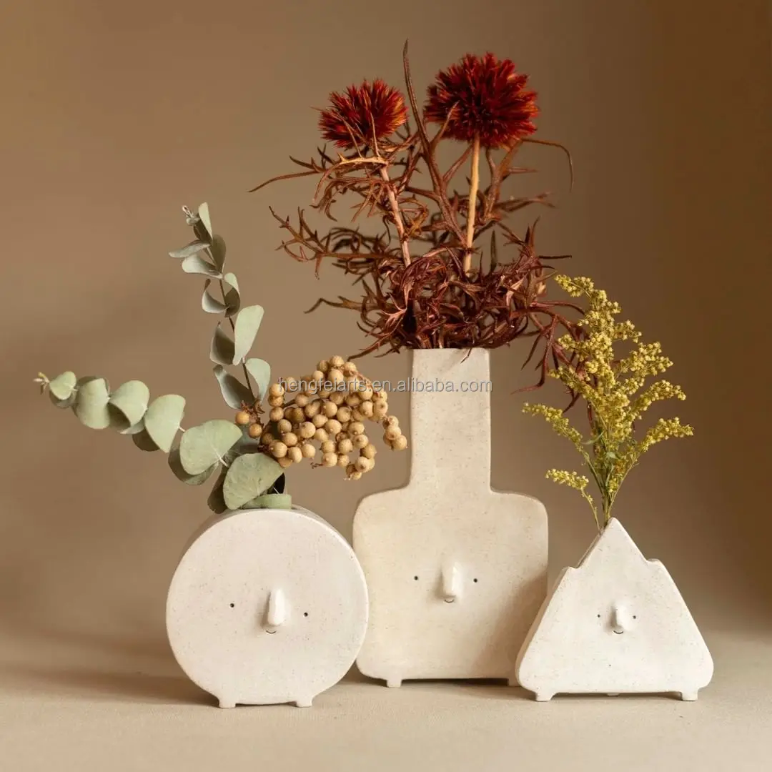 Wholesale Ceramic Pots Living Room Flower Vase Simple Shape Home Decor