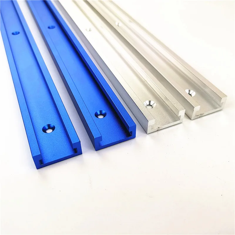 600mm/23.6in Fafeicy Slide Slab Aluminum Alloy T-Slot Miter Track Jig Non-Porous Slide Slab Fixture Woodworking Tool Surface Anodizing