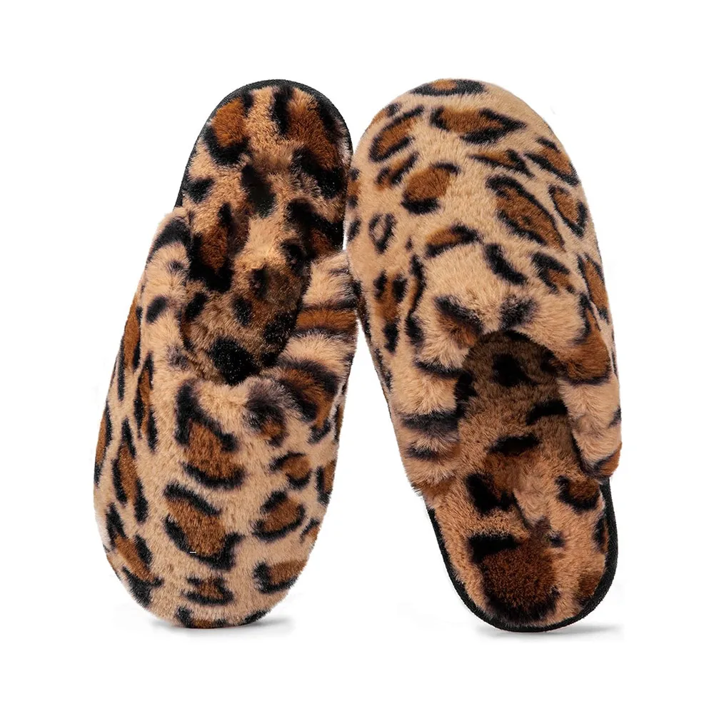 Women's Fuzzy House Memory Foam Slippers Furry Faux Fur Lined Bedroom Shoes Cozy Indoor Slide Slippers